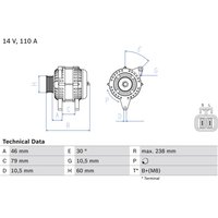 Drehstromgenerator BOSCH 0 986 049 500 von Bosch