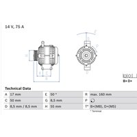 Drehstromlichtmaschine BOSCH 0 986 049 081 von Bosch