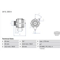 Drehstromlichtmaschine BOSCH 0 986 049 161 von Bosch