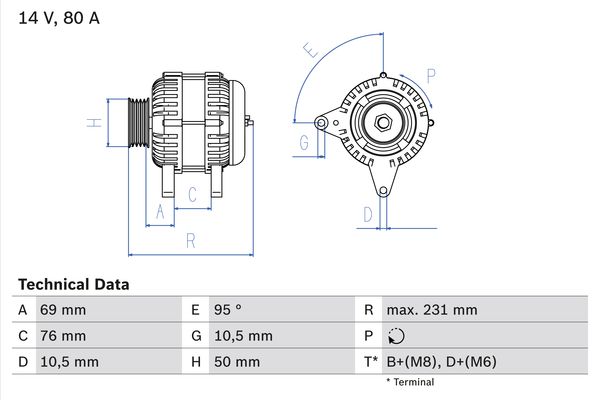 Generator Bosch 0 986 039 100 von Bosch