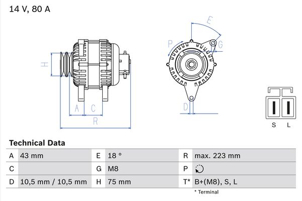 Generator Bosch 0 986 045 601 von Bosch