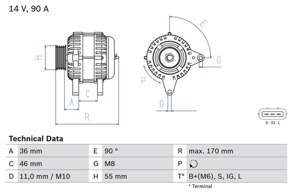 Generator Bosch 0 986 082 770 von Bosch