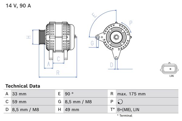 Generator Bosch 0 986 085 170 von Bosch