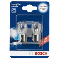 Glühlampe Sekundär BOSCH P21/5W Longlife Daytime 12V/5/21W, 2 Stück von Bosch