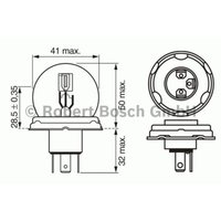 Glühlampe Sekundär BOSCH R2 Pure Light 12V, 45/40W, 1 Stück von Bosch