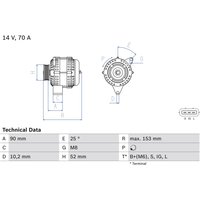 Lichtmaschine, Generator BOSCH 0 986 040 531 von Bosch