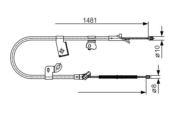 Seilzug, Feststellbremse hinten rechts Bosch 1 987 477 919 von Bosch