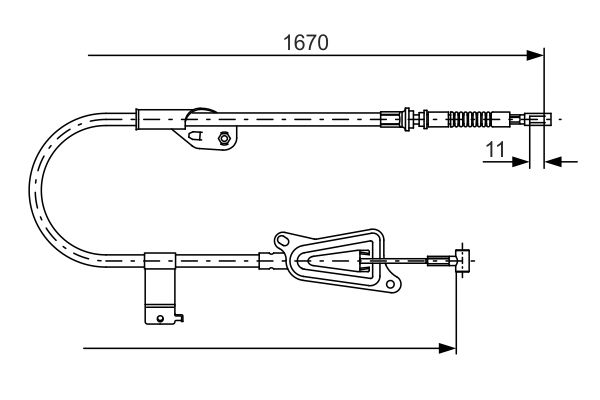 Seilzug, Feststellbremse hinten rechts Bosch 1 987 477 943 von Bosch