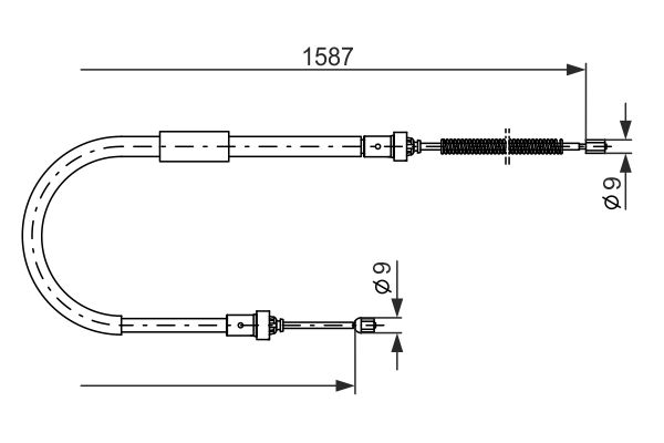 Seilzug, Feststellbremse hinten rechts Bosch 1 987 477 965 von Bosch