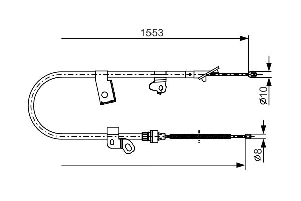 Seilzug, Feststellbremse hinten rechts Bosch 1 987 482 156 von Bosch