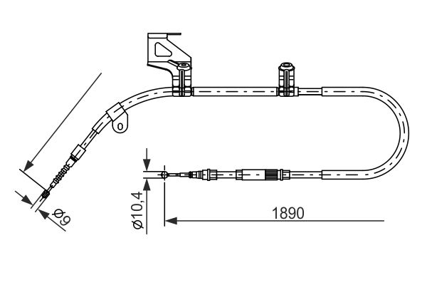 Seilzug, Feststellbremse hinten links Bosch 1 987 477 803 von Bosch