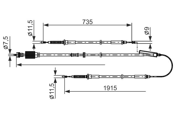 Seilzug, Feststellbremse mitte Bosch 1 987 482 801 von Bosch