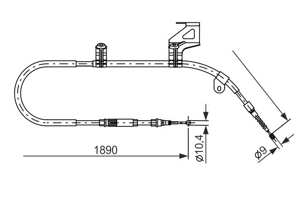 Seilzug, Feststellbremse hinten rechts Bosch 1 987 477 804 von Bosch