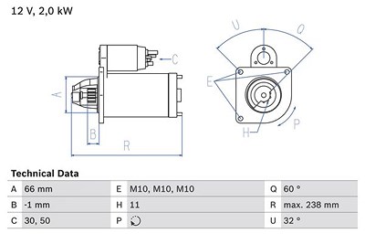 Bosch Starter / Anlasser [Hersteller-Nr. 0986019271] für Renault von Bosch