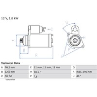 Starter BOSCH 0 986 017 000 von Bosch