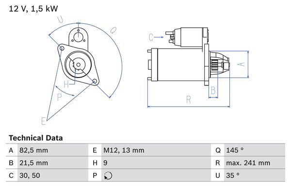 Starter Bosch 0 986 010 850 von Bosch