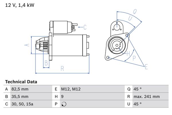 Starter Bosch 0 986 013 600 von Bosch