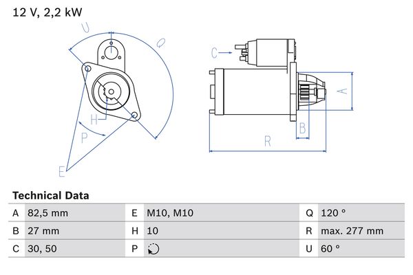 Starter Bosch 0 986 013 910 von Bosch