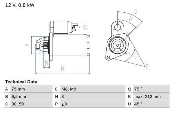 Starter Bosch 0 986 014 371 von Bosch