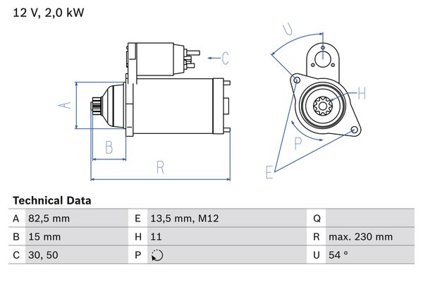 Starter Bosch 0 986 015 331 von Bosch