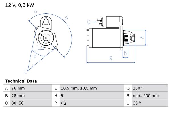 Starter Bosch 0 986 015 701 von Bosch