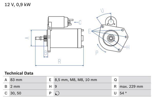 Starter Bosch 0 986 016 790 von Bosch