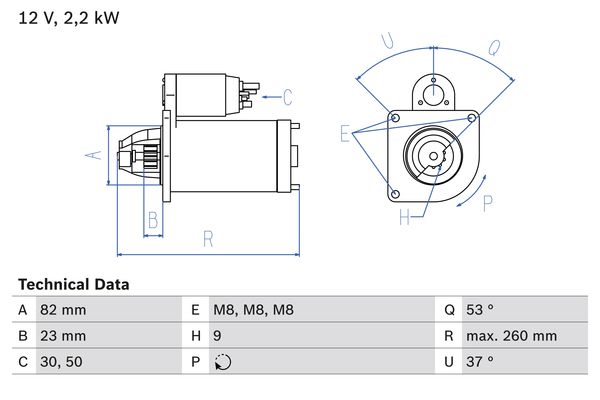 Starter Bosch 0 986 017 020 von Bosch