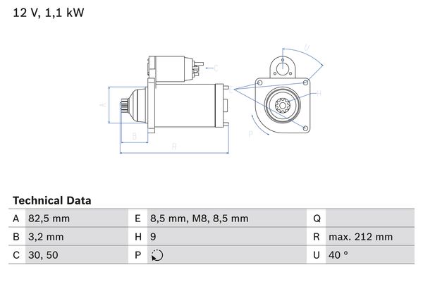 Starter Bosch 0 986 017 940 von Bosch