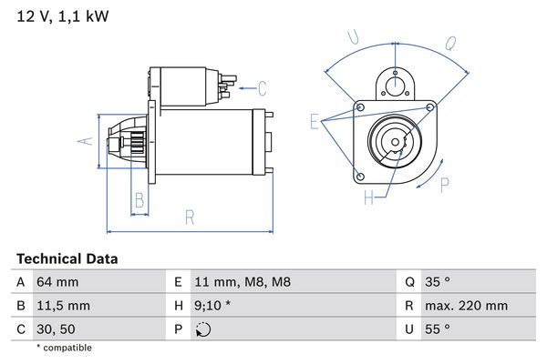 Starter Bosch 0 986 018 880 von Bosch