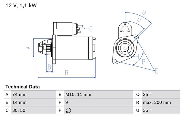 Starter Bosch 0 986 021 560 von Bosch