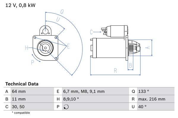 Starter Bosch 0 986 021 590 von Bosch