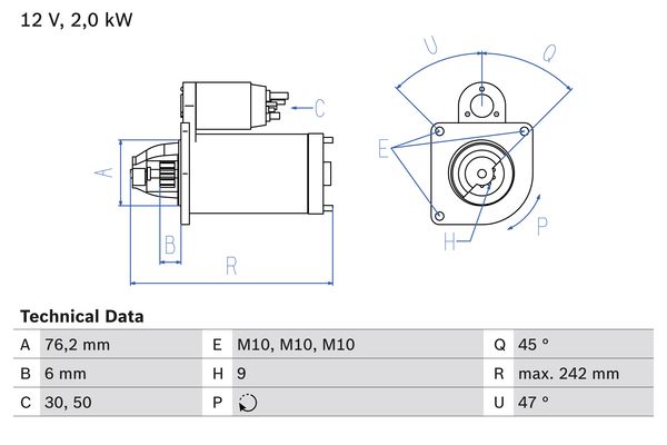 Starter Bosch 0 986 021 820 von Bosch