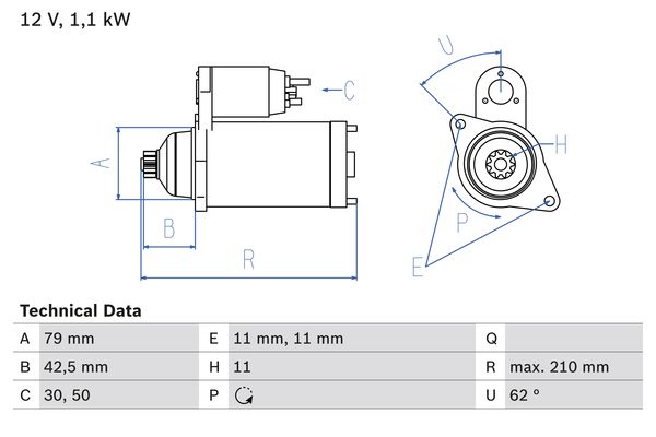 Starter Bosch 0 986 025 360 von Bosch