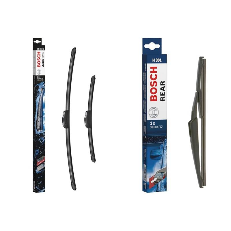 Wischblatt Satz Aerotwin AR653S + Bosch H301 Rear Heckscheiben-Wischer von Bosch