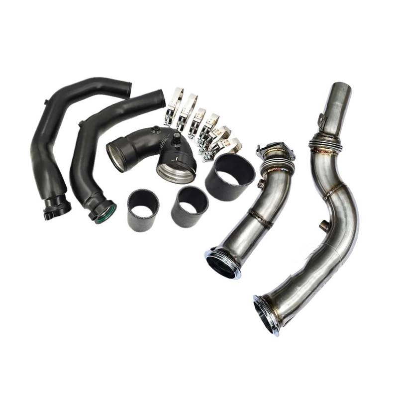 daili store Charge Pipe & Boost Pipe Kit for S55 Turbo Catless Downpipe, kompatibel mit BMW M2 M3 M4 F80 F82 F83 2015+ Auspuffkrümmer Auspuff Downpipe von Boshu