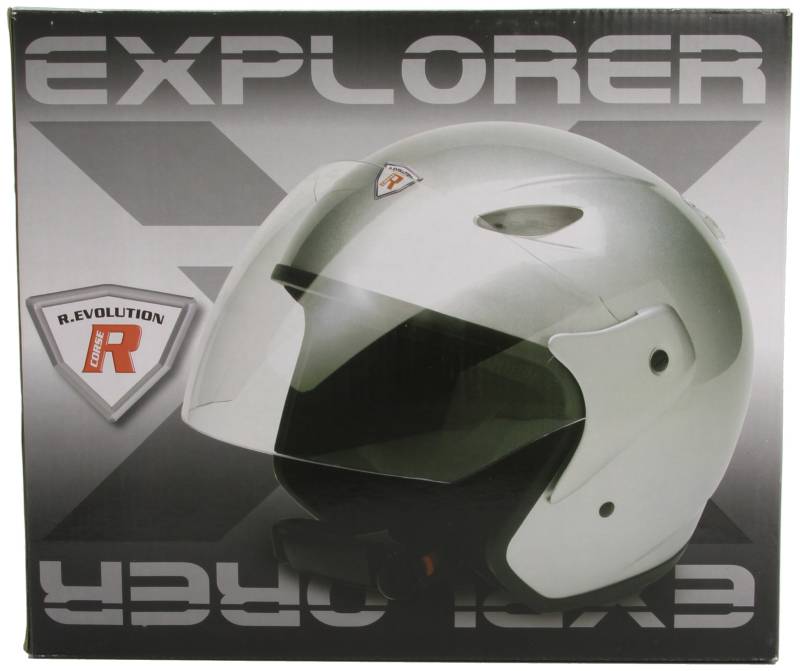 Bottari Motorradhelm Explorer, Rubber Silver, Größe M von Bottari