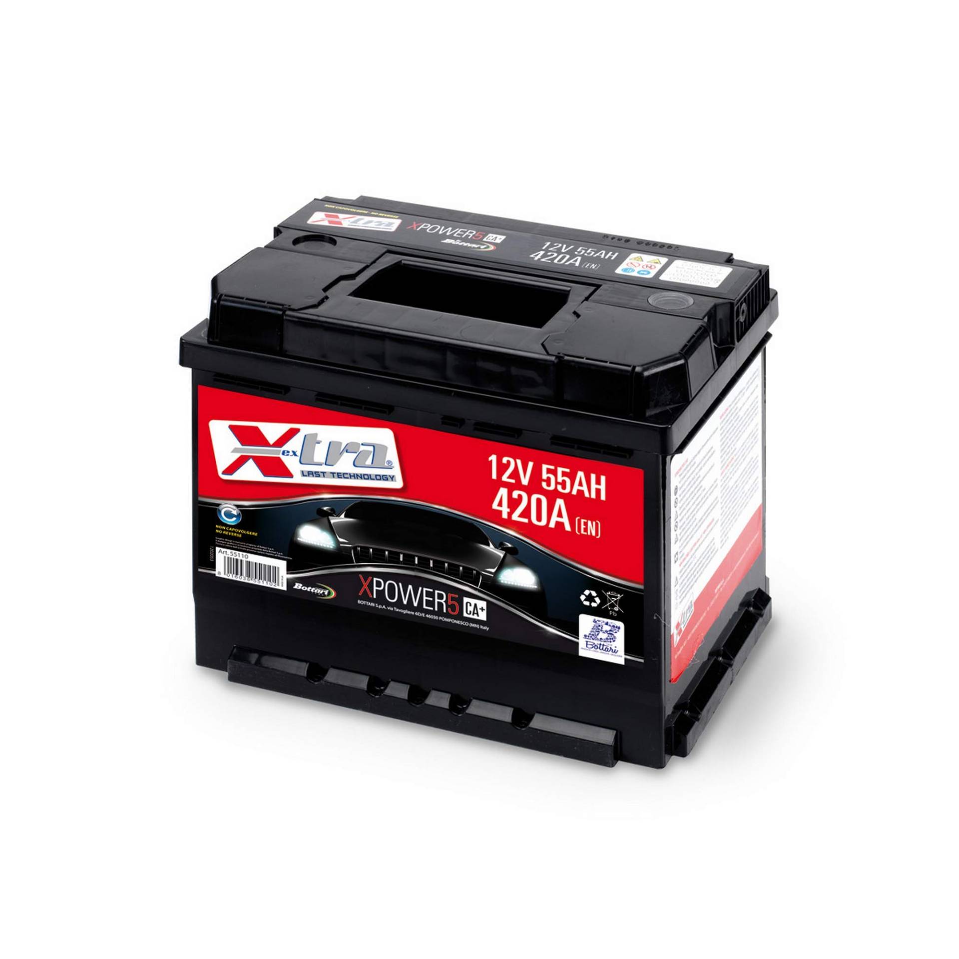 X-Tra 55110 Bottari 55110: Autobatterie 12V 55 AH von Bottari