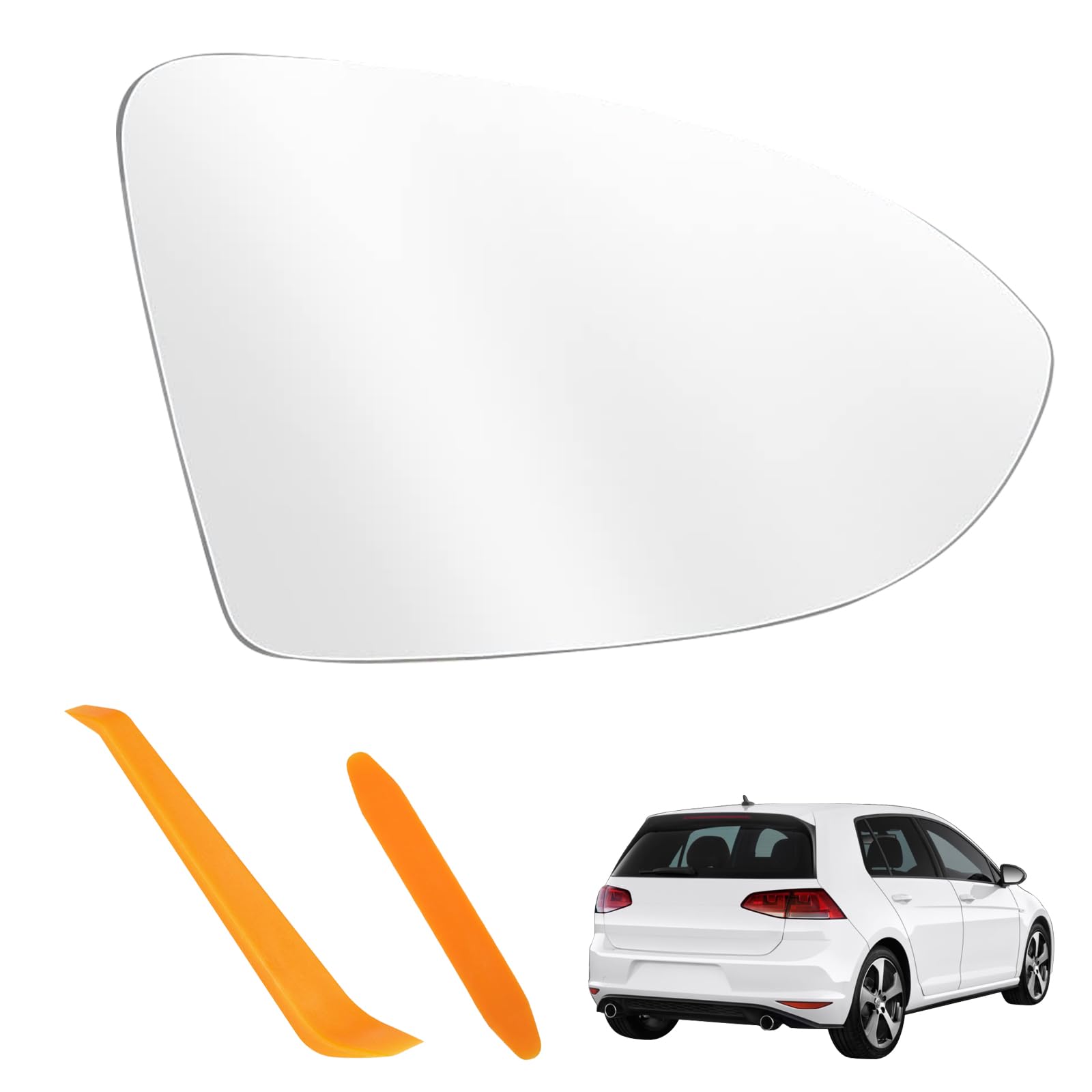 Spiegelglas Ersatz für Golf 7 Beheizbar Ersatzspiegelglas Beifahrerseite Konvex Außenspiegel Asphärisch Außenspiegel Verstellbar Rückspiegelglas ABS-Seitenspiegelglas(Rechts) OEM:V-W (5G0857521/2) von BouGPeng