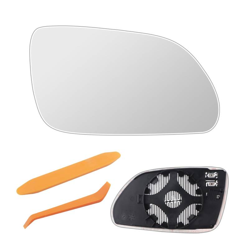 Spiegelglas Ersatz für VW Polo 9N 2005-2009 UND Skoda Oktavia (1Z3 / 1Z5) 2004-2008 beheizbar Ersatzspiegelglas Beifahrerseite Außenspiegel Asphärisch Rückspiegelglas ABS-Seitenspiegelglas(Rechts) von BouGPeng