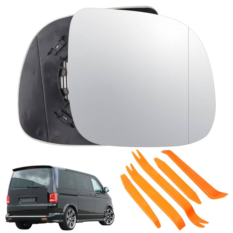 Spiegelglas Ersatz für VW T5 (2010-2015) T6 (2016-2021) VW Transporter Caravelle(2014-2018) beheizbar Ersatzspiegelglas Beifahrerseite Außenspiegel Rückspiegelglas Seitenspiegelglas(Rechts) von BouGPeng