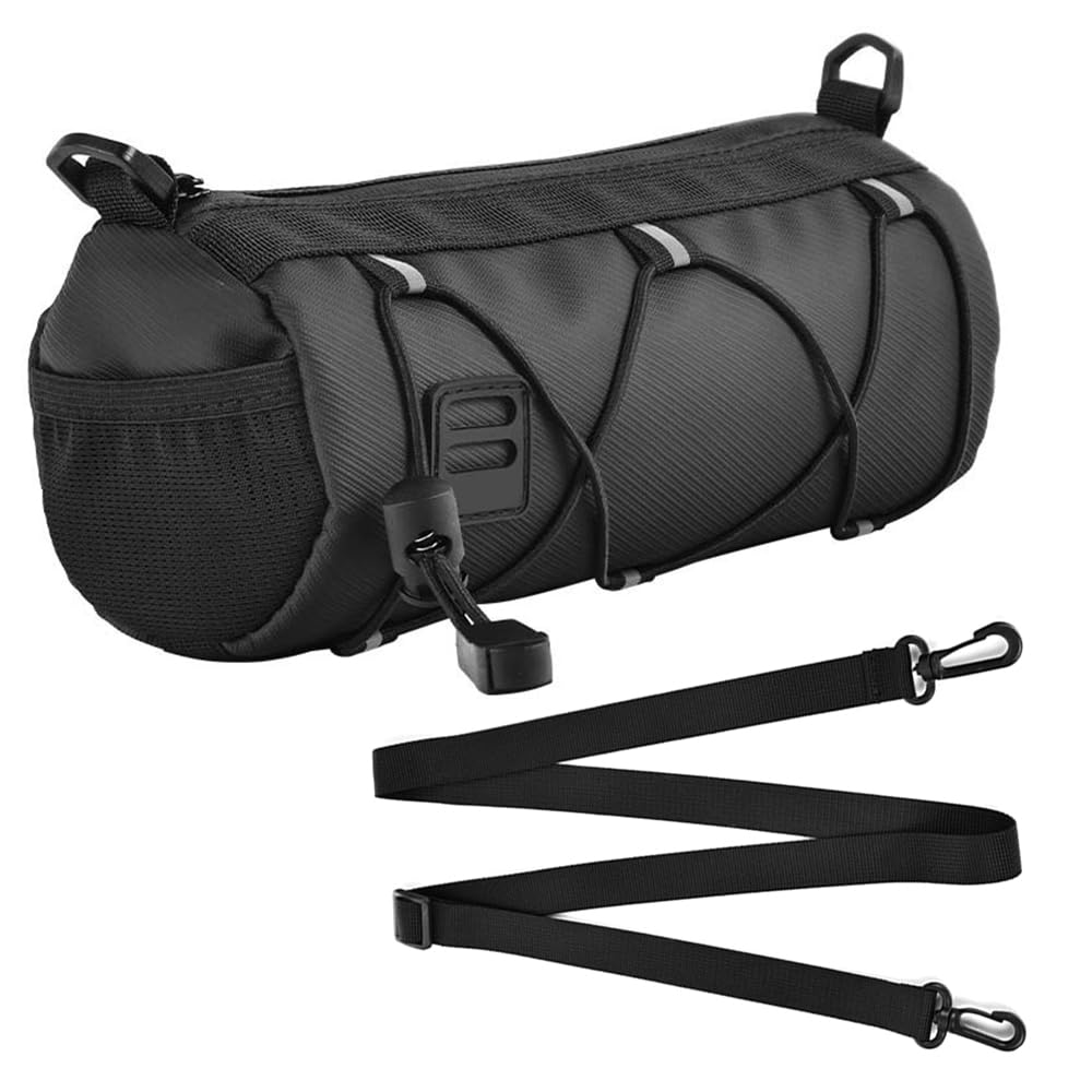 Schwarze Fahrrad-Lenkertasche, 2,5 l, Vorderradtasche, wasserdichte Trockentasche, Mountainbike-Zubehör, Fahrradtaschen für Fahrräder, Fahrradtasche, Fahrradtaschen für Fahrräder, Lenker, von Bouncy