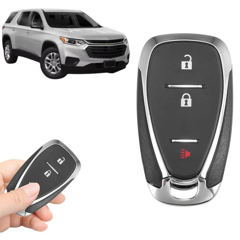 Boxonly 3 Tasten Keyless Entry Fernbedienung Ersatz Schlüsselanhänger mit Proximity Smart Fob HYQ4EA, kompatibel mit Chevy Traverse 2018-2020, 433 MHz, eingebauter 46 Chip von Boxonly