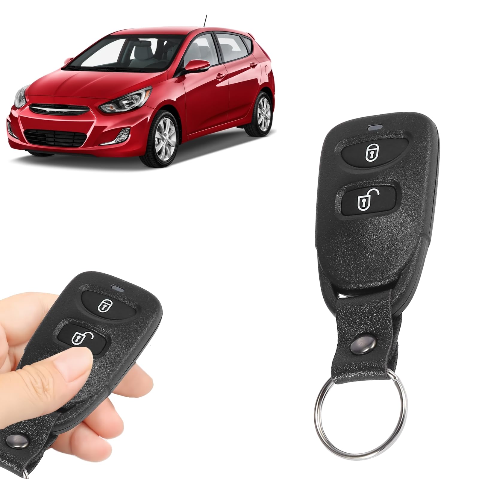 Boxonly 433 MHz Ersatz Keyless Entry Fernbedienung Autoschlüssel Schlüsselanhänger 2 Tasten für Hyundai Accent 2014-2017, FCC ID TQ8RKE-4F14, OE 95430-1R300 954301R300 von Boxonly