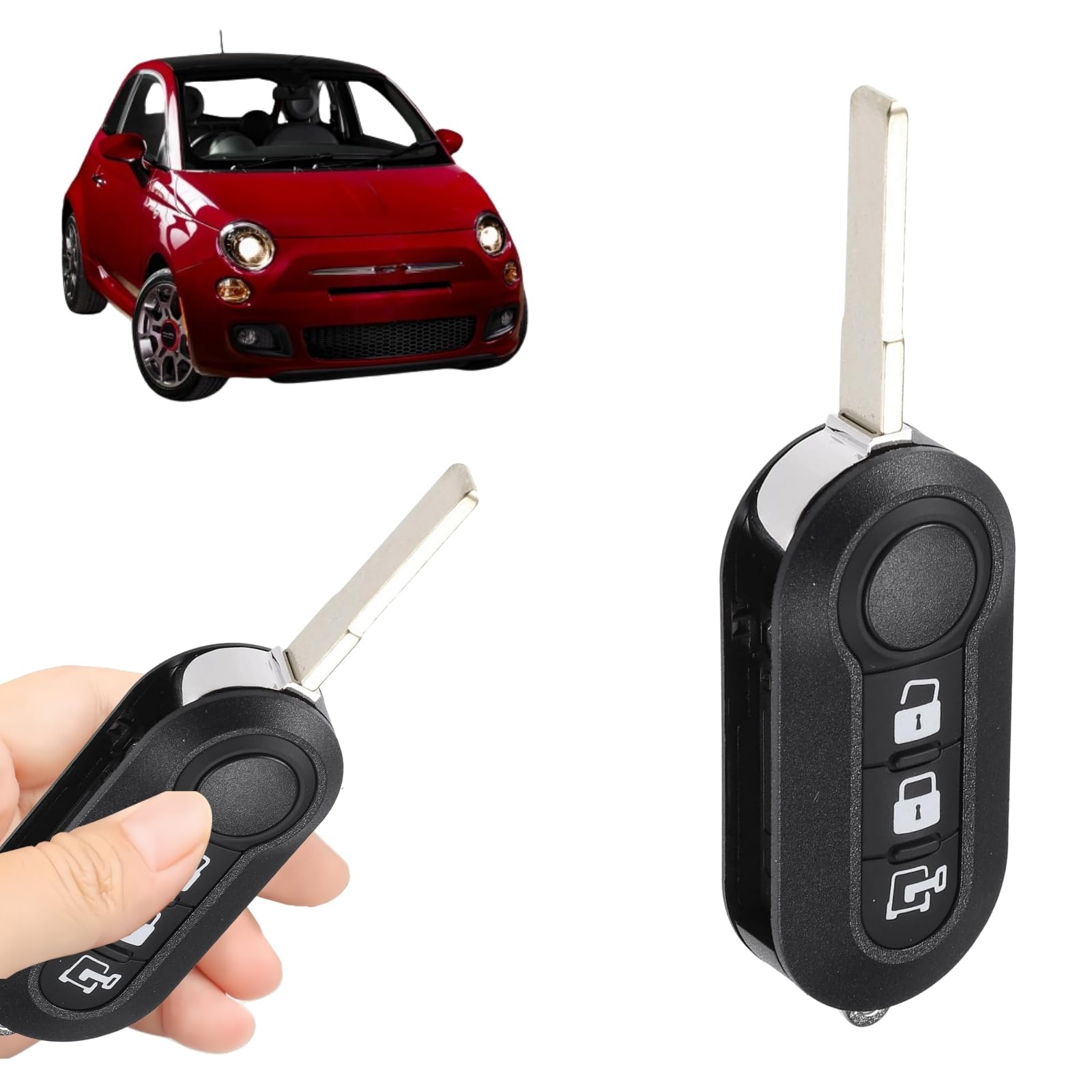 Boxonly 433 MHz Schlüsselanhänger Keyless Entry Remote Ersatz für Fiat 500 (2012-2017) und für Ram ProMaster City (2015-2021), OE-Nummer LTQF12AM433TX von Boxonly