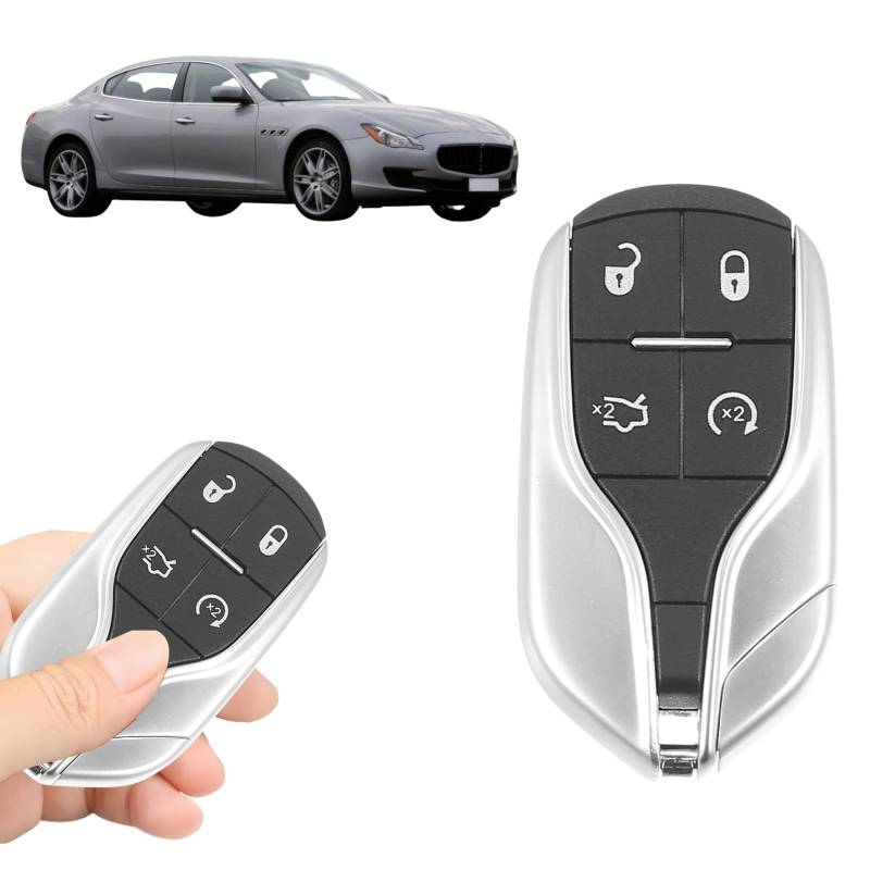 Boxonly 433MHz M3N-7393490 Smart Proximity Keyless Entry Remote Key Fob for Maserati Ghibli 2014-2018, Quattroporte 2012-2018, Levante 2017-2020, 4-Tasten-Design mit 46 Chip von Boxonly