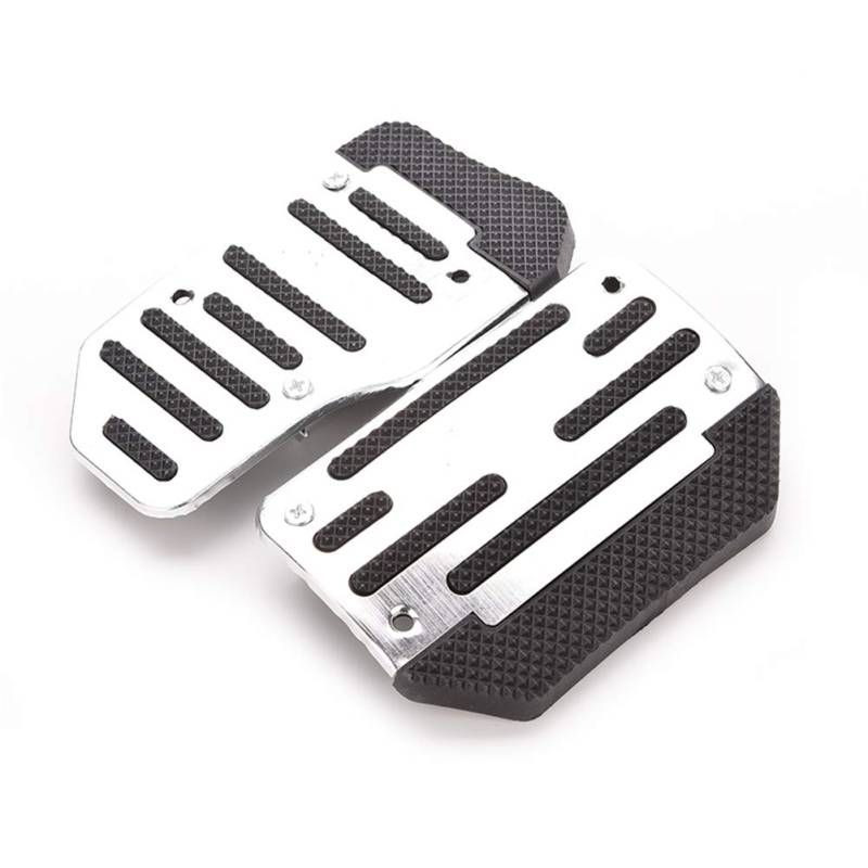 Auto Pedal Gaspedal Automatik/Handschaltpedal Auto Bremspedal Universal Auto Pedal Aluminiumlegierung Automatikgetriebe Anti-slip Accelerator Foot Pedals, Silber (Automatische Übertragung) von Boyfriend Cardig