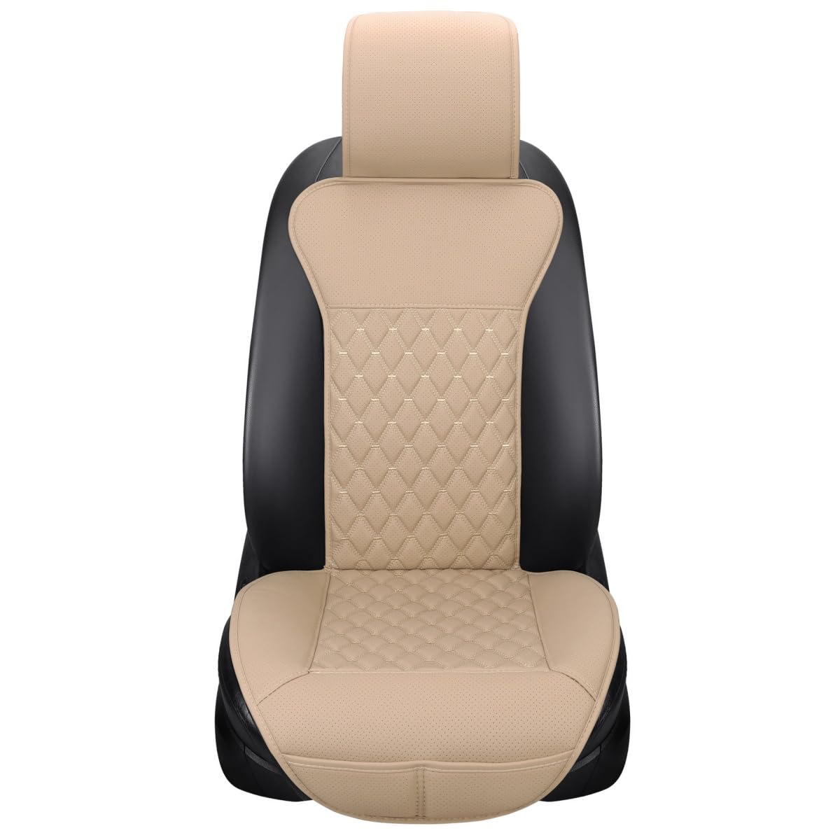 Boymure Pu-Leder-Autositzbezug, Universeller Minimalismus, Für Audi A5, Schutzhülle Mit Aufbewahrungstasche, Auto-InnenzubehöR,C-Beige- Two-Piece von Boymure