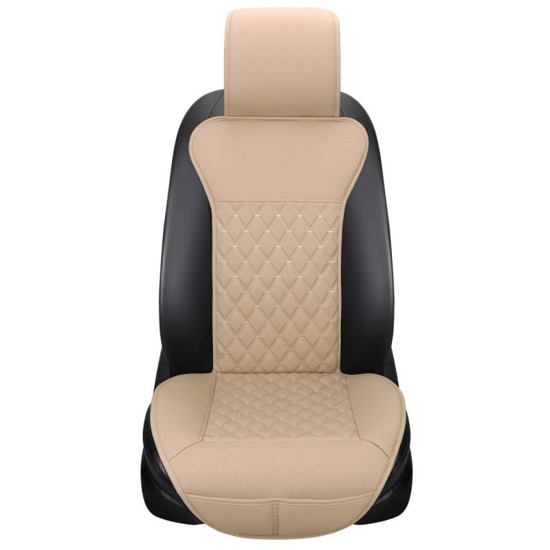 Boymure Pu-Leder-Autositzbezug, Universeller Minimalismus, Für Audi A7, Schutzhülle Mit Aufbewahrungstasche, Auto-InnenzubehöR,C-Beige- Two-Piece von Boymure