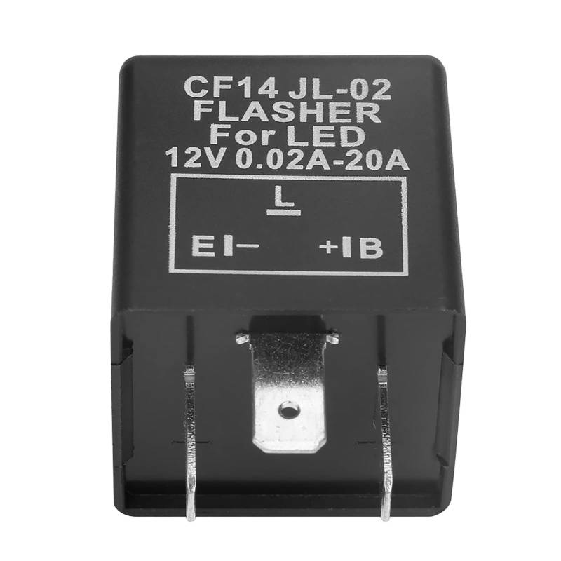 Bozaap CF14 JL-02 3-poliges LED-Blinkrelais für Blinkerleuchte Hyper Flash Fix 12V von Bozaap