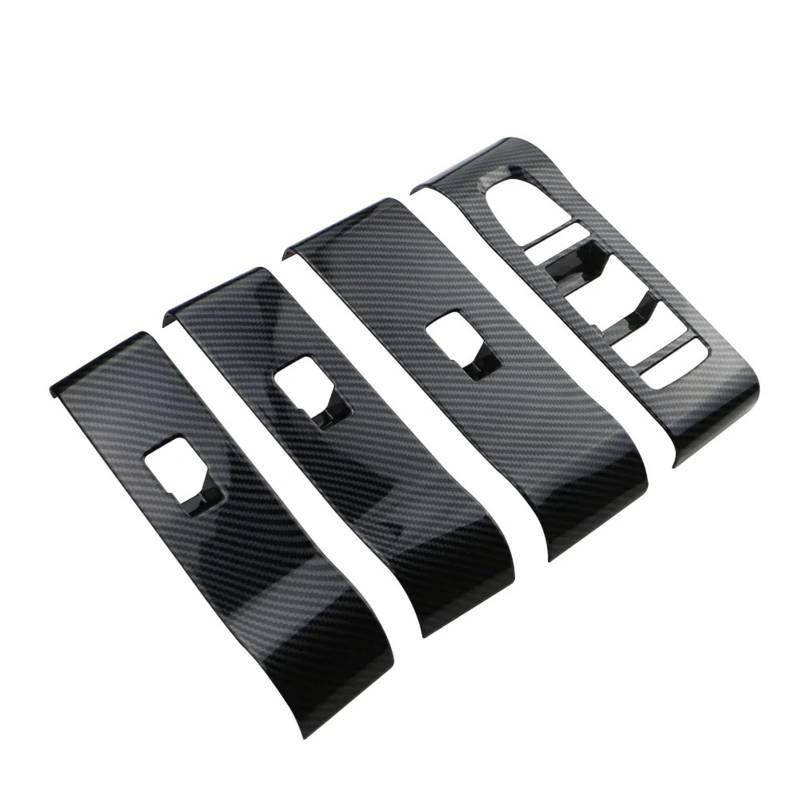 Auto Aufkleber Trim Cover Für BYD Für Atto 3 Für Atto3 2022 2023 2024 Auto Windows Lift Panel Abdeckung Carbon Fiber Fensterheber Aufkleber Rahmen Trim Zubehör Auto Interieur Zubehör von Bpjikxf